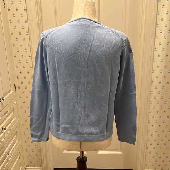 LIGHT BLUE 100% COTTON SWEATER SET BY TESS DESIGNS OF BERMUDA - Picture 2 of 5